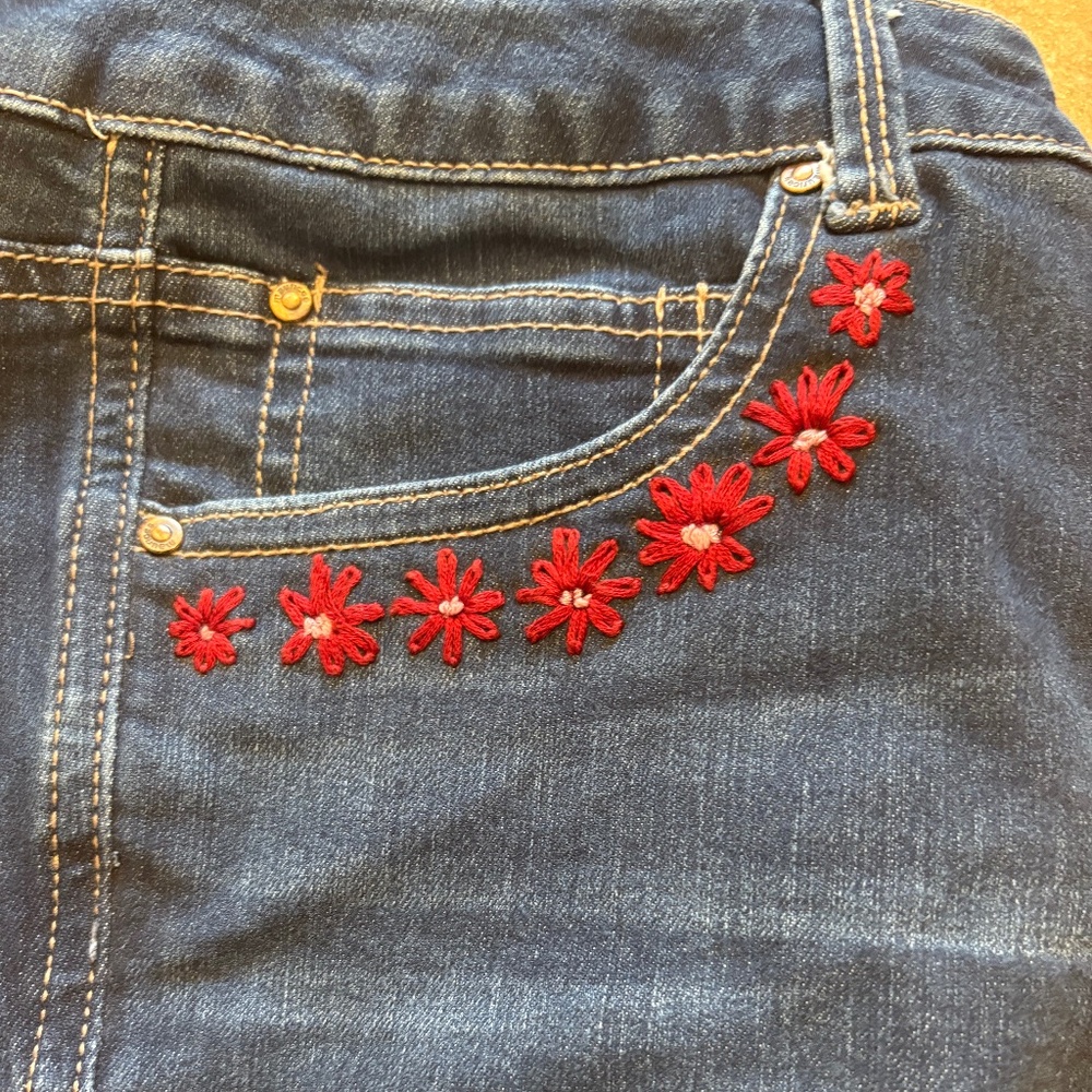 Maurice’s High Rise Whimsical Reworked Embroidered Skinny jeans